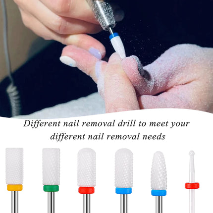 6pcs Ceramic Grinding Head Set Cuticle Polishing Drill Bits Suitable for Dremel Rotary Power Tools Dremel Nail Accessories Tools