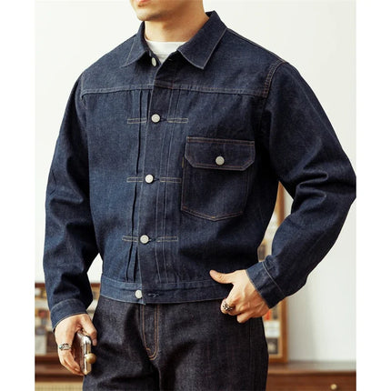 Red Tornado NOIR 506XX Denim Jacket Type 1 Retro Mens Trucker Jean Jacket Indigo