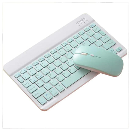 10 Inches Bluetooth Mouse Keyboard Set For Ipad Mobile Phone Tablet Universal Ultra-thin Wireless Pink Green - product image