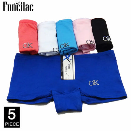 Panties cotton boxer women underwear Safety female panty print lingerie ladies girls intimate woman 5 Pcs/Lot