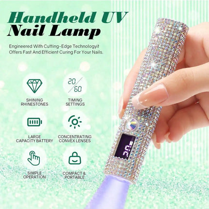1pc Mini UV LED Nail Lamp, Portable, Suitable For Nail Polish Gel, Fast Drying, Rechargeable Curing UV Light With LED Display, Nail Art Tool