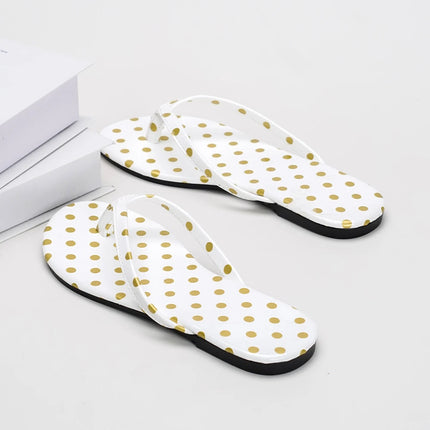 Polka Dot Flip-Flops, Women's Non-Slip Soft-Soled Sandals, Outdoor Beach Vacation Casual Beach Shoes