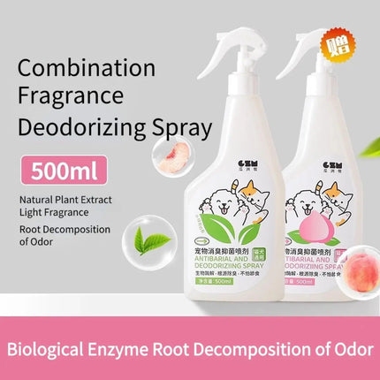 Pet Odor Eliminator Spray Enzyme Cleaner Disinfectant for Cats Dogs Urine Smell Removal Antibacterial Deodorizer Supplies
