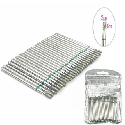 50pcs Diamond Nail Drill Cuticle Clean Bit Set Manicure Electric Cutter Bits Accessories Dead Skin Remove Tool
