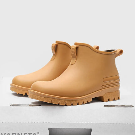 Hot Sale Men's Rain Shoes Non Slip Waterproof Kitchen Boots PVC Fashion Durable Couple Shoes Round Head Slip on Men Boots Summer