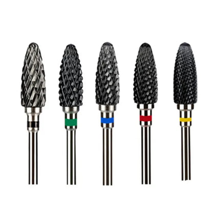 5 PCS Ceramics Nail Drill Bits Conical Tip For Manicure Drill Rotating Polishing Machine Cutter Remove Gel Acrylic Accessories