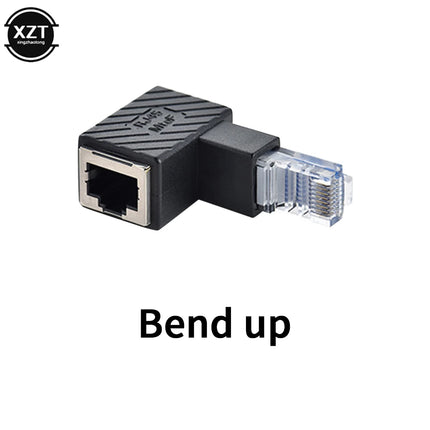 RJ45 Male To Female Converter 90 Degree Extension Adapter for Cat5 Cat6 LAN Ethernet Network Cable Connector Extender