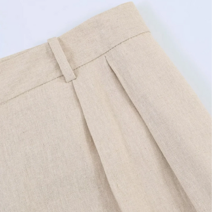 Women's Two Piece Suit Summer 2026 Double Breasted Short Sleeve Blazer High Waist Wide Leg Trousers Female Commute Office Set