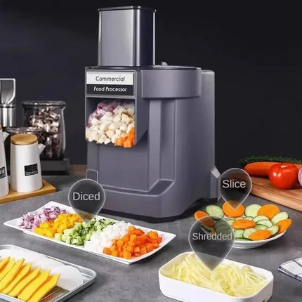 Commercial Vegetable Chopper 3 in1 Multifunctional Electric Cutting Machine Carrot Potato Slice Shred Diced Food Processor
