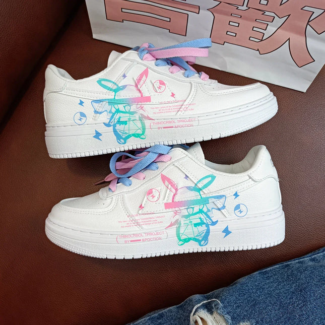 Original cartoon Woman Pokémon princess cute Casual shoes non-slip soft bottom sports White shoes  girlfriend gift
