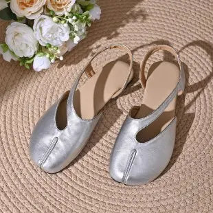 Fashion Soft Leather Split Toe Women Tabi Ballet Flats Spring Autumn Comfortable Walking Lazy Loafers Casual Girls Dance Shoes