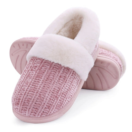Litfun Fuzzy Cozy House Slippers For Woman Winter Indoor Warm Antiskid Plush Casual Slides Ladies Soft Memory Foam Bedroom Shoes