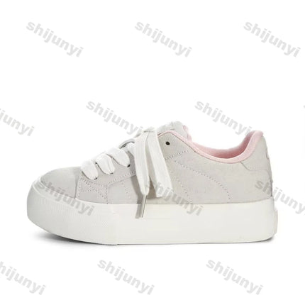 Women's Casual Shoes Autumn Breathable Comfortable Non Slip Sneakers Height Increase Fashion Cross Tied Outdoor Vulcanized Shoes