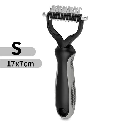 Cat Hair Removal Comb Dog Hair Removal Brush Stainless Steel Double Sided Pet Grooming Brush Removing Tangles Cat - product i