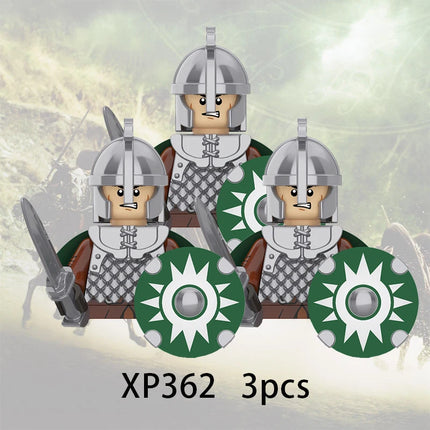 3pcs Lord Rings Elves Orcs Army Dwarf Rohan Mini Action Toy Figures Building Blocks Assembly Toys for Kids Birthday Gift