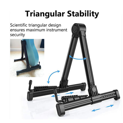 Miwayer Foldable Guitar Stand – Lightweight A-Frame, Adjustable Arm Width, for Acoustic/Electric Guitar, Ukulele, Banjo