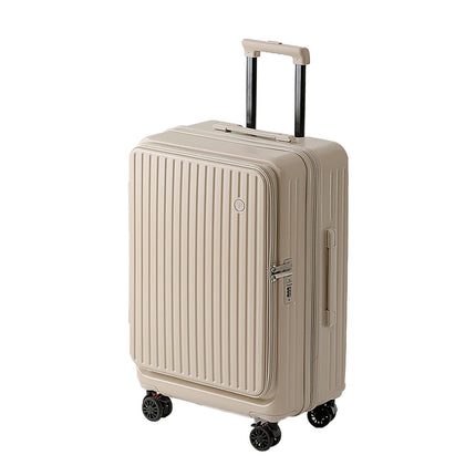 Multifunctional Front Opening Expandable Suitcase with Cup Holder Large Capacity Luggage 360° Shock Absorbing Wheels 20' 24' 28'