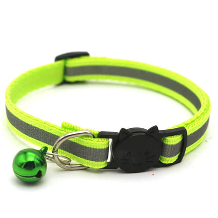Reflective Breakaway Cat Collar Neck Ring Necklace Bell Pet Supplies Safety Elastic Adjustable Reflective Collar Pet Products