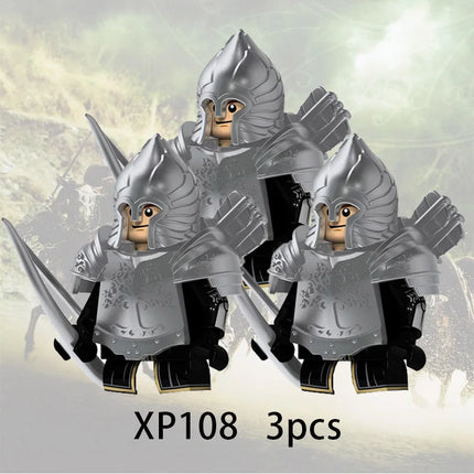 3pcs Lord Rings Elves Orcs Army Dwarf Rohan Mini Action Toy Figures Building Blocks Assembly Toys for Kids Birthday Gift