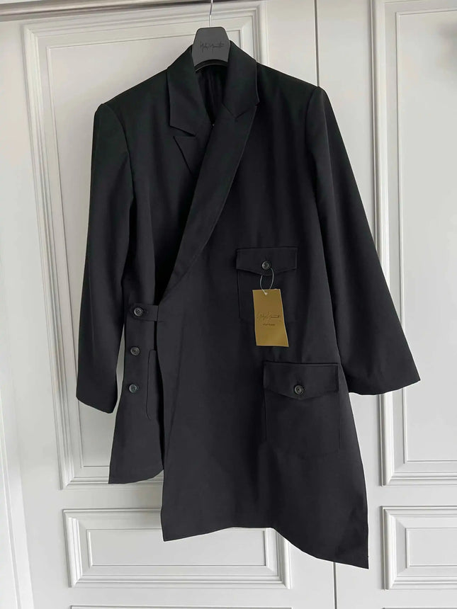 TOP-YAMAMOTO Original Design, originelle multifunktionale dekonstruierte lässige Wolljacke, Mantel im Yamamoto-Stil