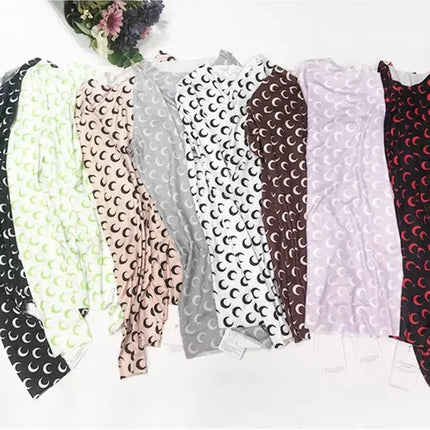 New Printed Mesh Women Base Shirt Spring Autumn Fashion Casual Long Sleeved Sun Protection Ice Silk Inner Layer Women's T-Shirt