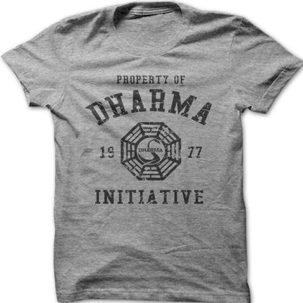DHARMA Initiative 1977 TV Show LOST Printed Cotton T-shirt Short-sleeve Round Neck Regular Fit Clothes Comfortable Tops