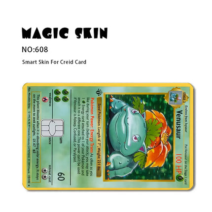 Pokemon Card Decals Credit Card Skin 2.5D HD Stickers Pikachu Game Card Decal Card Matte Film Skin Small Chip Waterproof Sticker