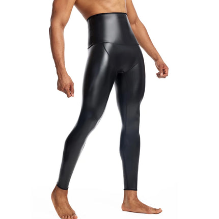 High Waist Leather Pants Slim PU Pants Men Trousers Big Size S-4XL New Black Cowboy Men's Leather Pants Motorcycle Riding Pants