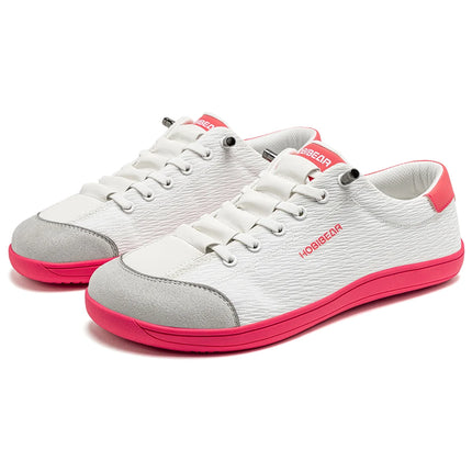 White HOBIBEAR mesh sneakers with pink soles