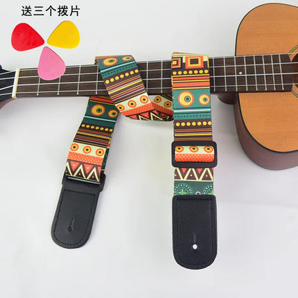 Ukulele Strap, Adjustable Guitar Strap, Bohemian Style Guitar Strap