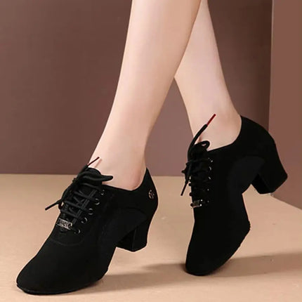 Latin Dance Shoes Woman Salsa Ballroom Dancing Shoes Women Practice Dance Shoes Middle Heel Ladies Modern Jazz Dance Sneakers