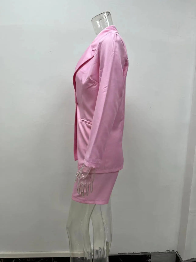 Spring and Autumn Minimalist Style Solid Color Long Sleeved Suit Jacket Fashionable Casual Shorts Set - product image 2