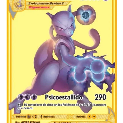 999999 Points HP Pokemon Metal Card Charizard Golden Metal Super Cards English Card Mewtwo Vmax Mega Anime Game Collection Gifts