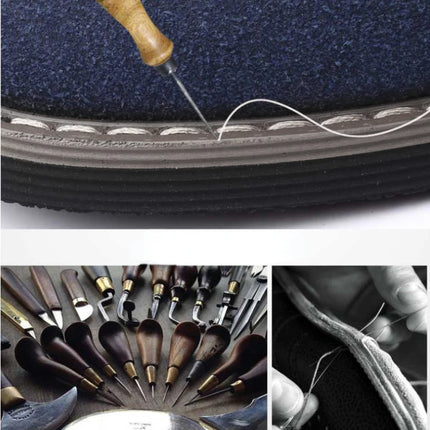 Plus Size 38-48 Men Casual Shoes Men's Suede Shoe Lace Up Blue Oxford Shoes for Men Flats Luxury Breathable Dress Shoes for Male