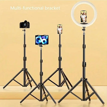 1pc 63-inch With Foldable Tripod & Phone Holder Clip 160.02 Cm Multifunctional Tripod, Tripod For Phone And Camera
