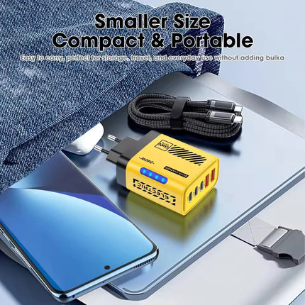 5 IN 1 GaN Desktop Charger For IPhone17 16Pro Laptop Samsung 240W Fast Charging Adapter USB-C To Type-C Cable 3PD - product i
