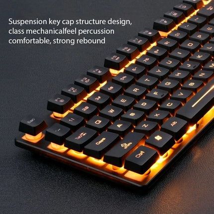 KM320 Keyboard And Mouse Set Waterproof Luminous Game Backlit Keyboard - product image from BSM MART