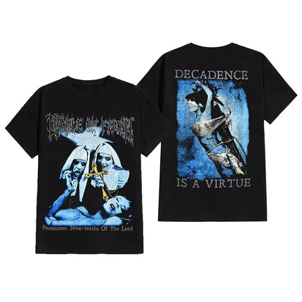 Classic Cradle of Filth Band Extreme Gothic Black Metal Casual T-Shirt Cotton Graphic Tee Men Women Summer Streetwear