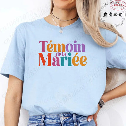 French Girls Single Farewell Women Tees: Future Bride Team Bride Tops, Female Clothing for Bachelorette EVJF Party T-shirts D002