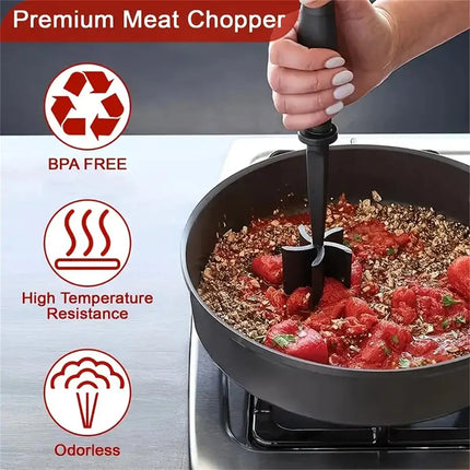 1pc Meat Chopper, Meat Shredder, Heat Resistant Suitable For Hamburger Meat Ground Beef Smasher - product image from BSM MART