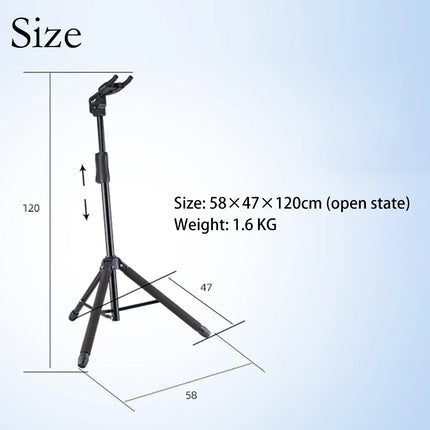 GUITTO GGS-06 Universal Guitar Stand Guitar Accessories Aluminum Alloy Tripod Music Stands Folding Holder Height Adjustable