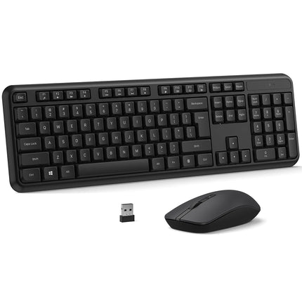 2.4G Wireless Keyboard Mouse Set 104 Keys Silent Keyboard 800-1600DPI Optical Mouse Ergonomic Office Computer for - product i