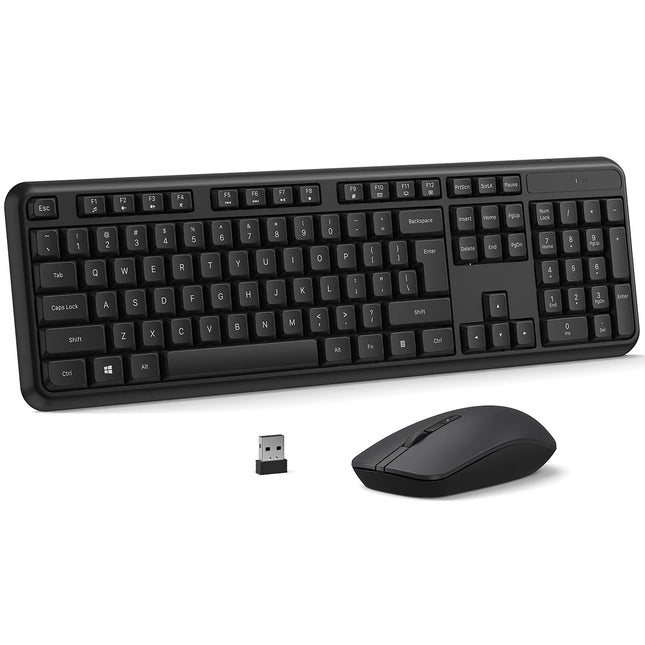 2.4G Wireless Keyboard Mouse Set 104 Keys Silent Keyboard 800-1600DPI Optical Mouse Ergonomic Office Computer for - product i