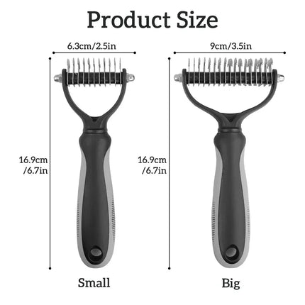 Cat Hair Removal Comb Dog Hair Removal Brush Stainless Steel Double Sided Pet Grooming Brush Removing Tangles Cat - product i
