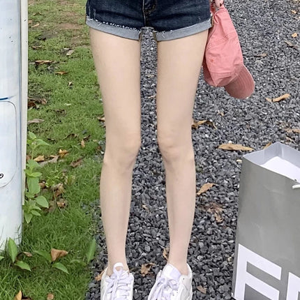 Summer New Women Korean Denim Shorts Pants Lady Low Waist Elastic Slim Fit Hot Pants Female Sexy Deep Blue Hip Wrapping Jeans