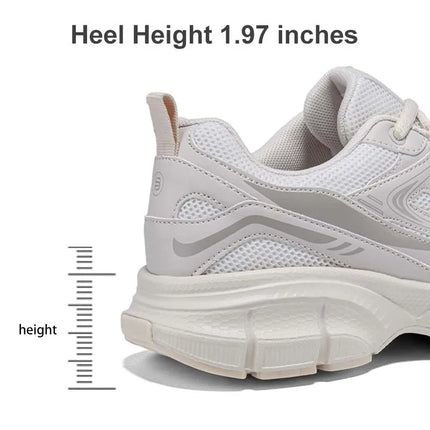 Baasploa Women Running Shoes Lightweight Breathable Sport Shoes Female Comfort White Casual Sneakers Height Increase Cushioning