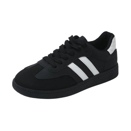 Women's Fashion Tennis Sneakers Flats Lace-up Vulcanized Shoes Autumn Outdoor Trainers Student Board Footwear