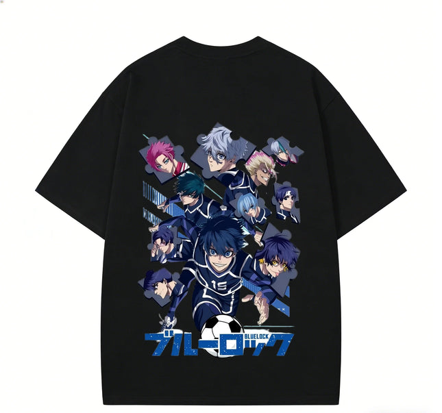 Lanzamiento de Verano 2026: Camiseta para hombre con estampado de puzle de todos los personajes del anime "Blue Lock" — Casual y con estilo