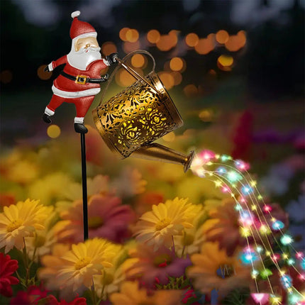 Christmas Solar Kettle Lights Garden Lawn Decorations Santa Claus Kettle Ground Lamp Solar LED Night Lights xmas Outdoor Decor