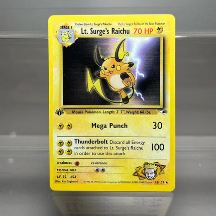 PKM Cards 1st Edition Gym Challenge 1996 Base Set Single Foil Cards Mewtwo Gengar Raichu Game Collection Cards PTCG Proxy Cards